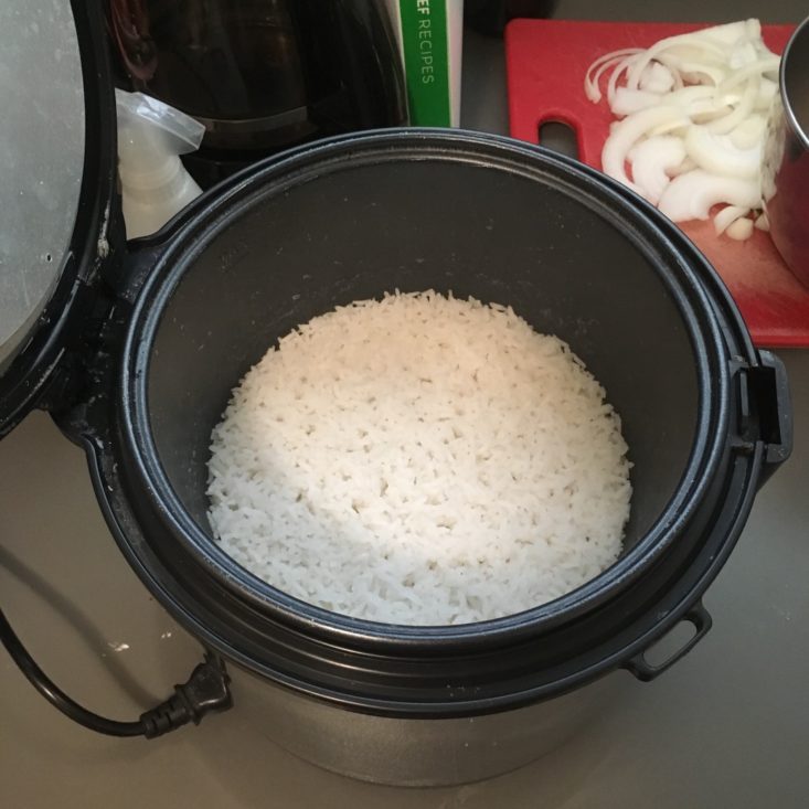 cooked rice in rice cooker