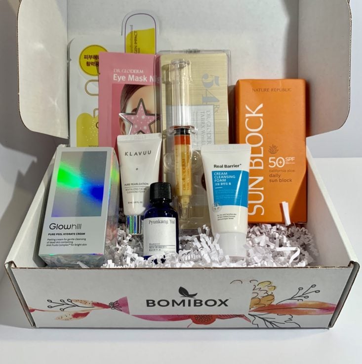 BomiBox May 2019 Review - Box Open with Products Front