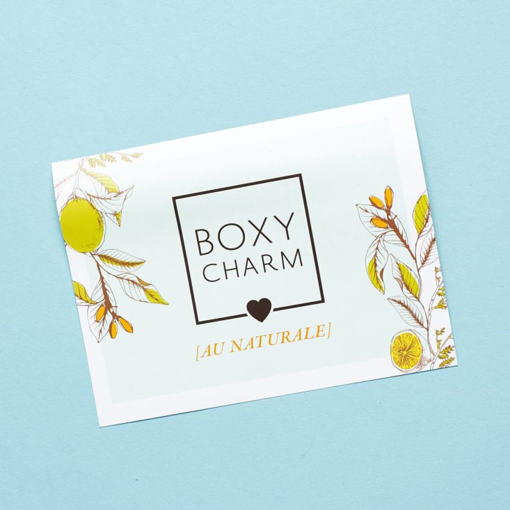 front of boxycharm info card