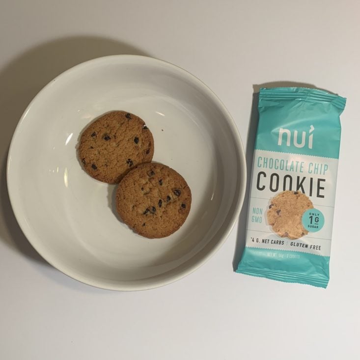 Keto Krate June 2019 - Nui Chocolate Chip Cookie Plated