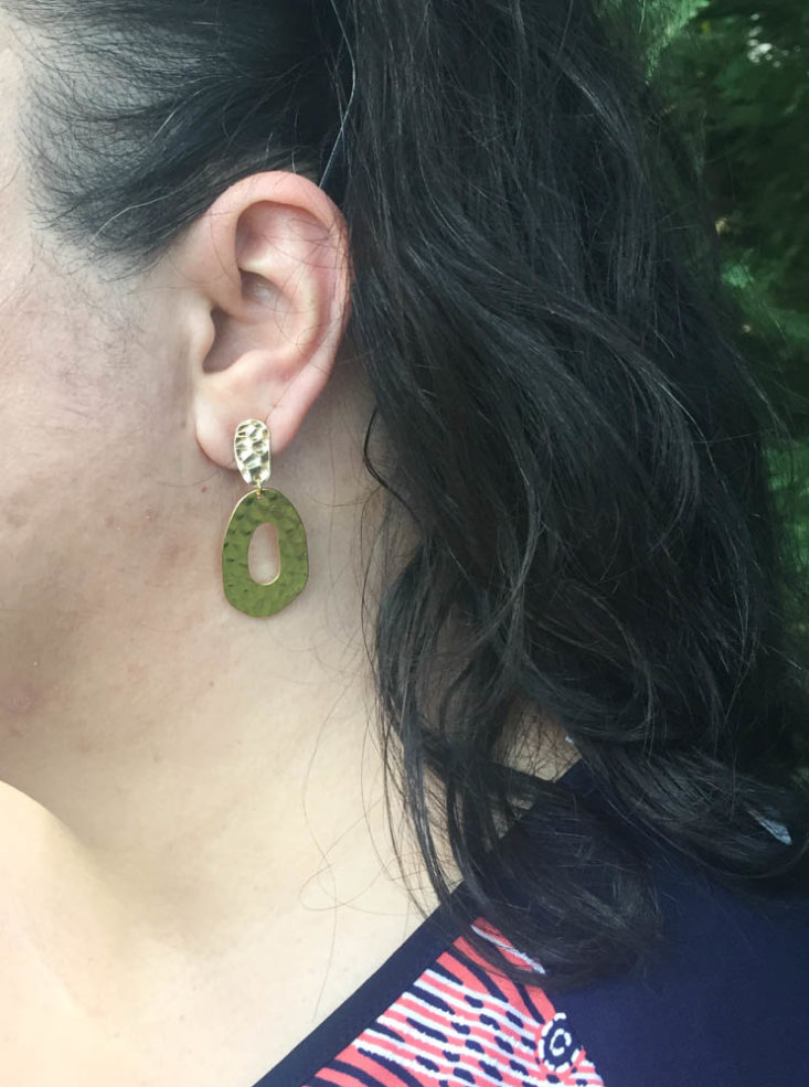 Nadine West June 2019 - Hammered Drops Earrings Model Wear