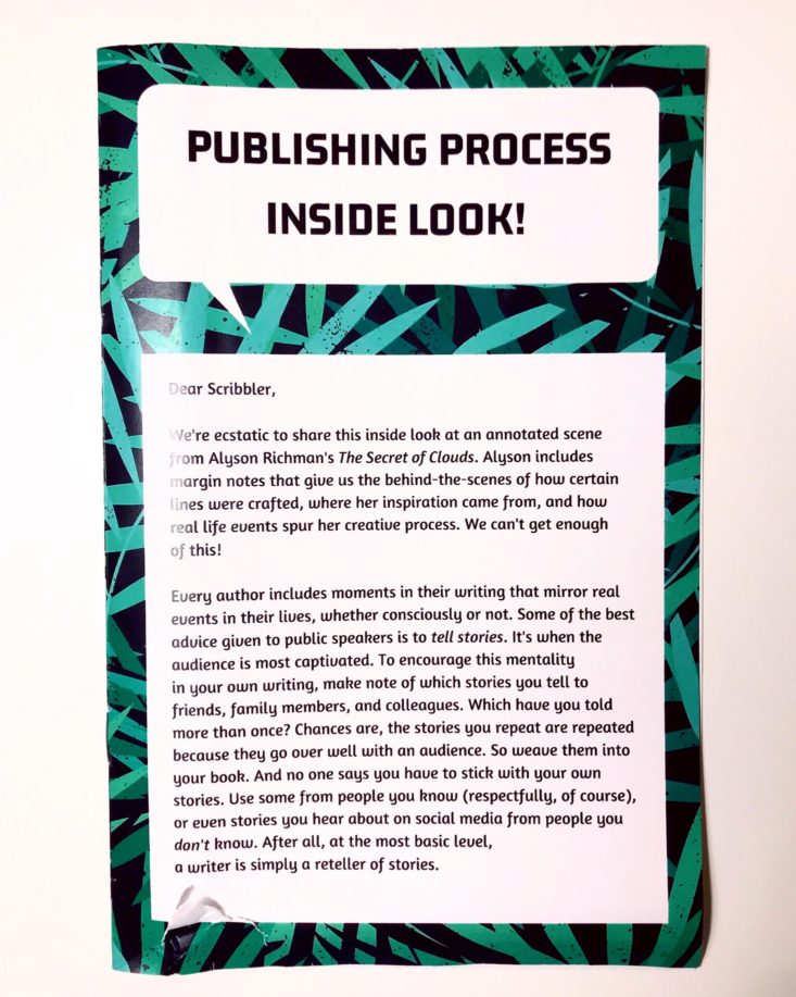 Scribbler May 2019 - Publishing Process Inside Look Front Side Top