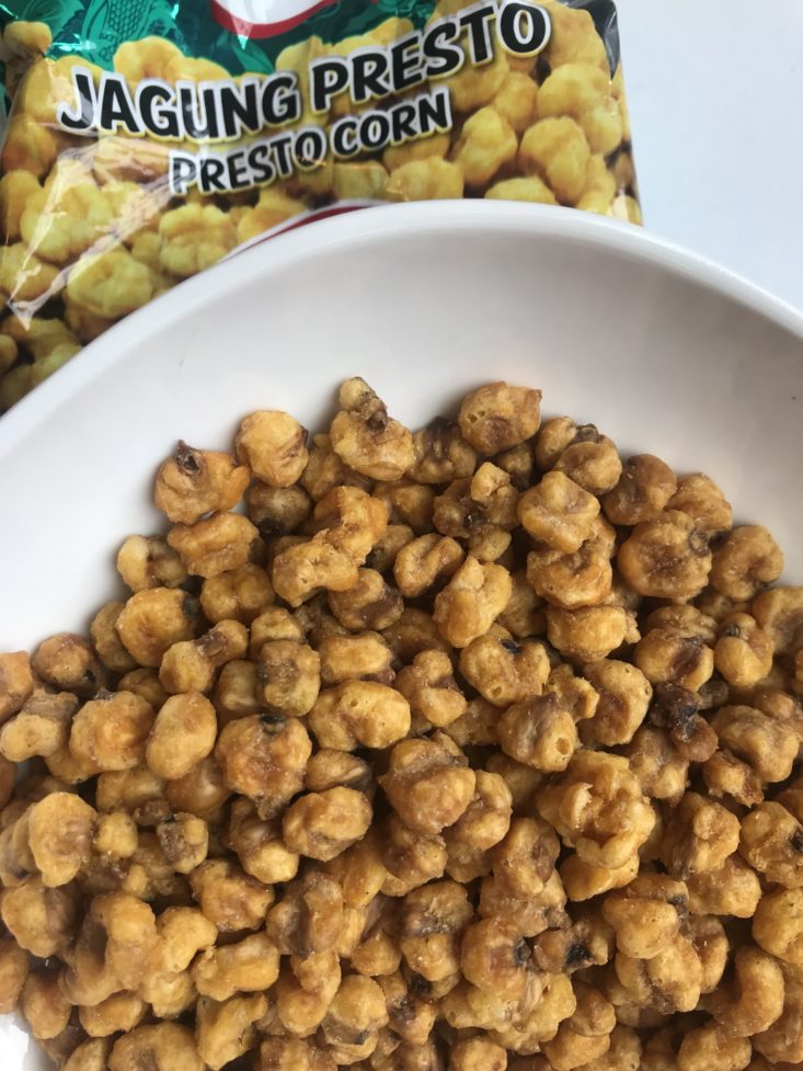 Universal Yums July 2019 - Garlic Presto Corn Opened