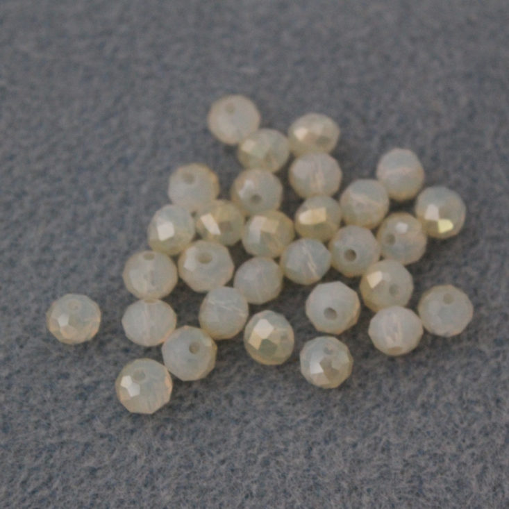 Bargain Bead Box August 2019 - 30 Pieces 6 x 4mm Chinese Crystal Rondelle Beads, Lemon Chiffon Opal Top