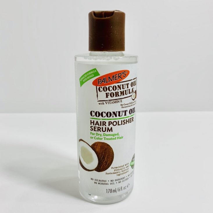 Cocotique July 2019 - Palmer’s Coconut Oil Formula Hair Polisher Serum Front 1
