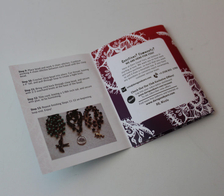 Darn Good Beads August 2019 - Booklet 3 Inside Top