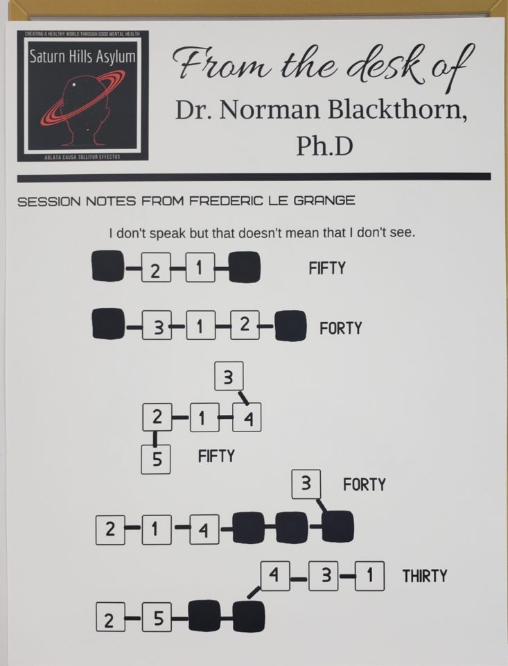 Deadbolt Mystery Society June 2019 - Dr. Blackthorn Notes 2
