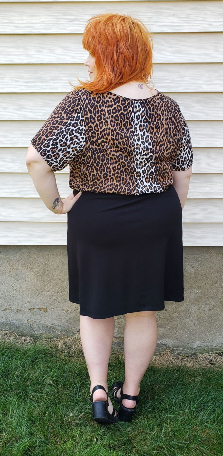 Dia & Co Subscription Box July 2019 - Model Wearing Aster A-Line Skirt Back Front