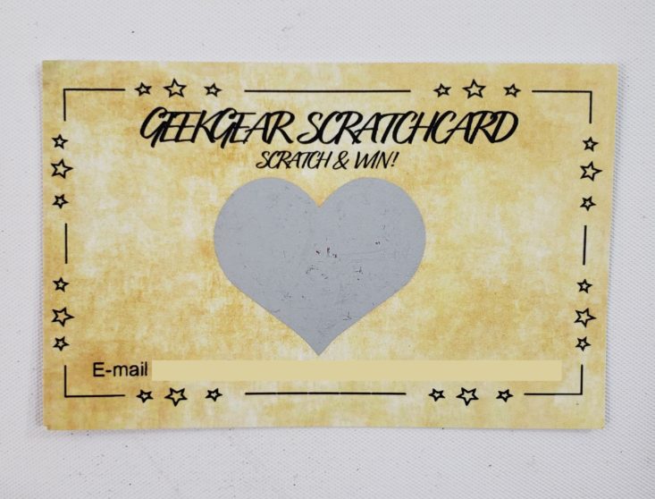 GeekGear Wizardy July 2019 - Scratch Card Top