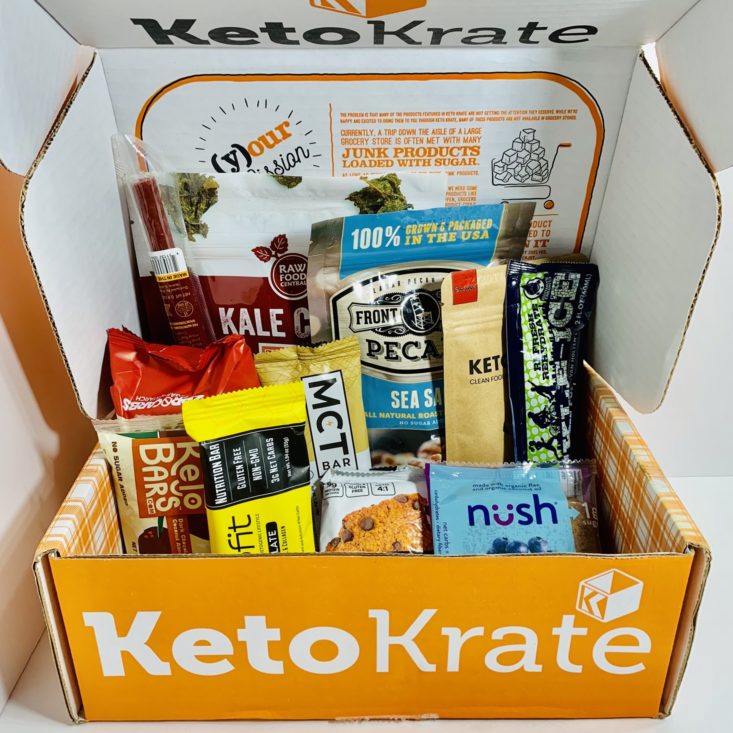 Keto Krate Subscription Box July 2019 - All Content Front
