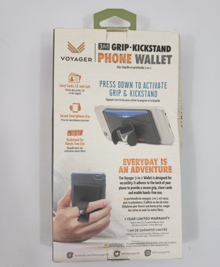 Mini Mystery Box June 2019 - Jamminbutter Voyager 3-in-1 Phone Wallet 2 Package Back