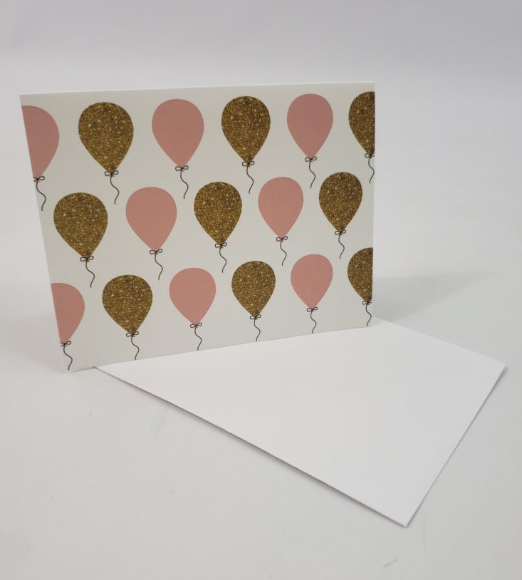 My Paper Box August 2019 - Pink & Gold Balloon Card 1
