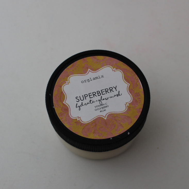 Orglamix August 2019 - Superberry Hydrate + Glow Sleep Mask Top