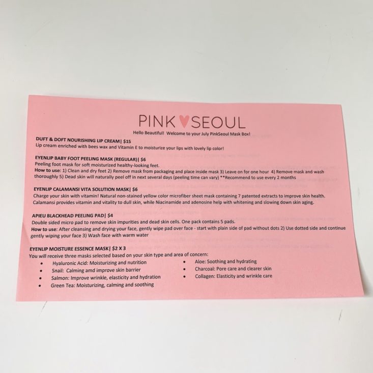 Pink Seoul Mask July info 2