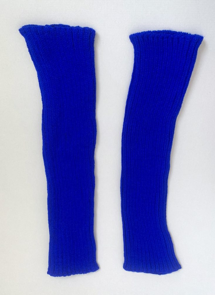 vibrant blue leg warmers