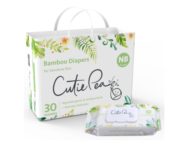 cutie pea diapers and wipes