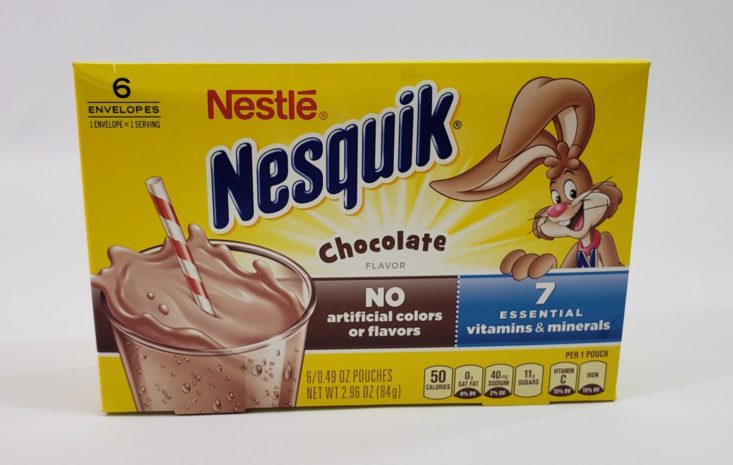 Snack With Me August 2019 - Nesquik Chocolate Powder Mix Box Front