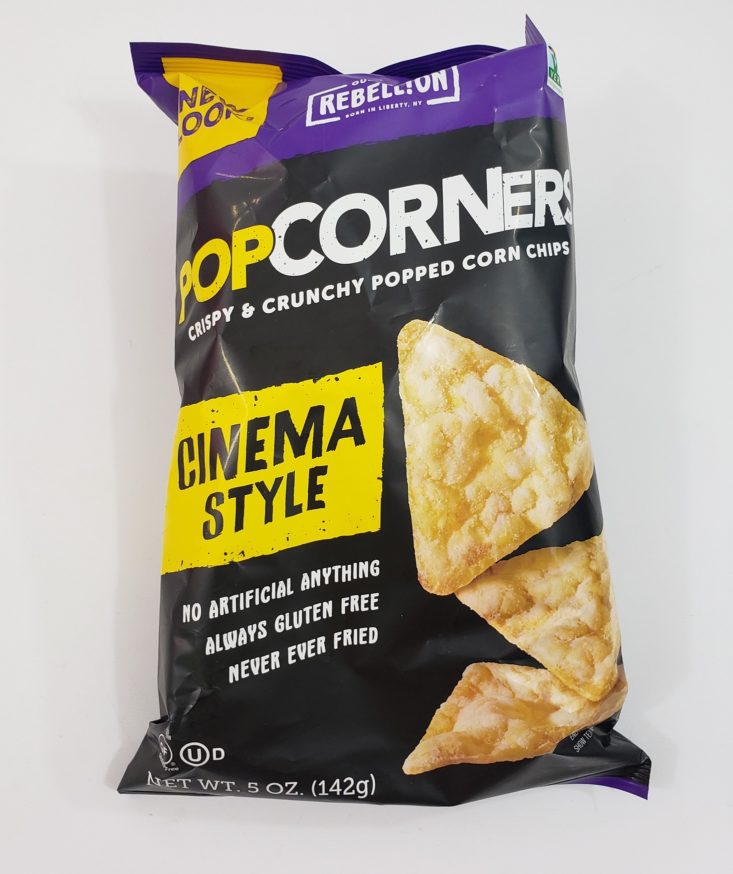 Snack With Me August 2019 - PopCorners Cinema Style Chips Packed Front Top