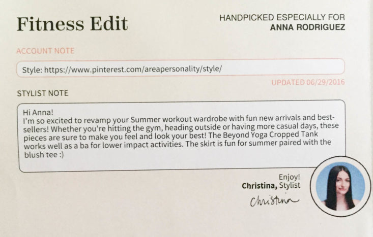 Wantable Fitness Edit Subscription Review July 2019 - Booklet 2 Top