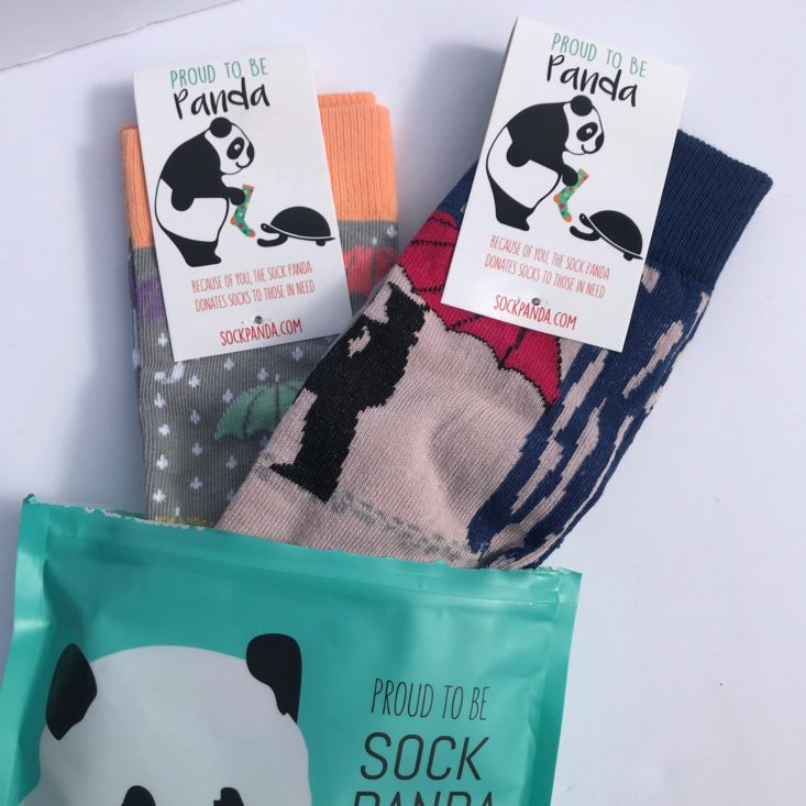 Sock Panda October 2019 Review - both pairs shown from the top of the package