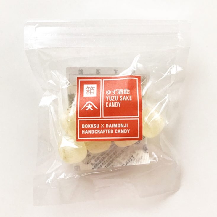 Bokksu July 2019 - Bokksu Exclusive Handmade Yuzu Sake Candy Bag Top