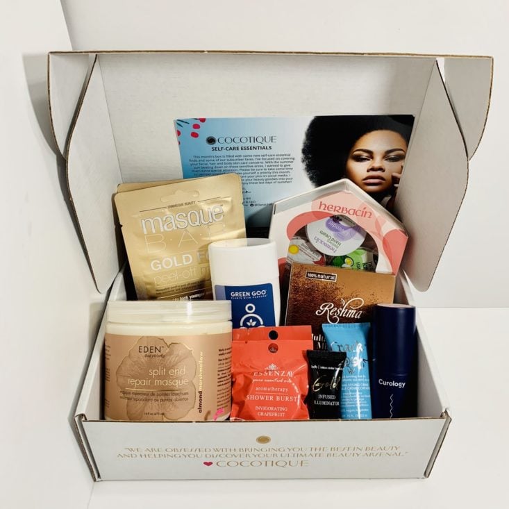 Cocotique Beauty Box August 2019 - All Content Top