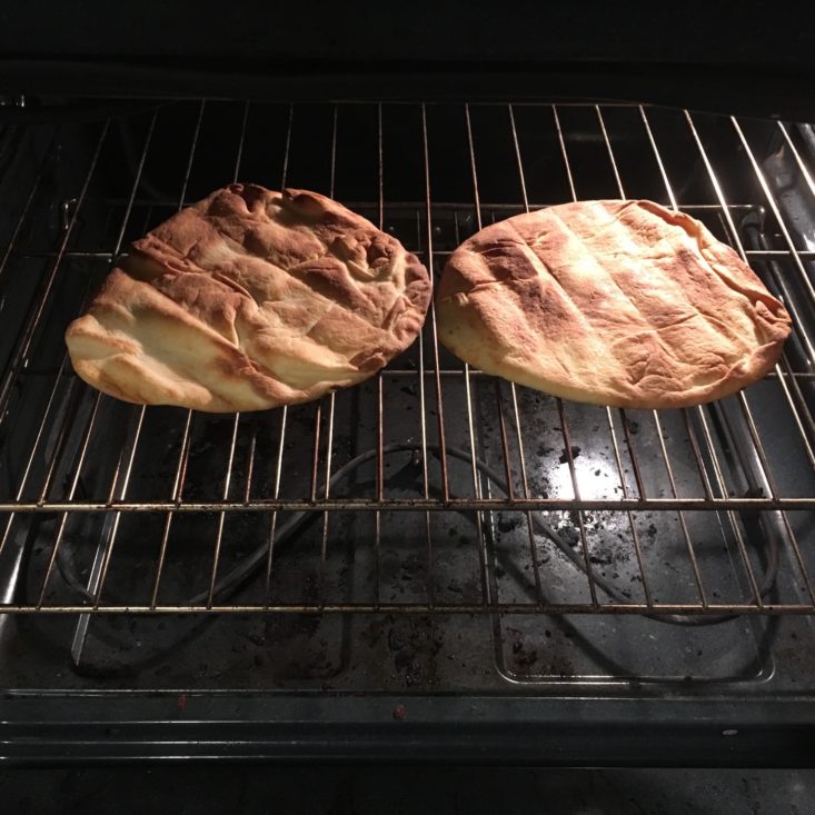 kale caesar flabtread baking flatbreads in the oven