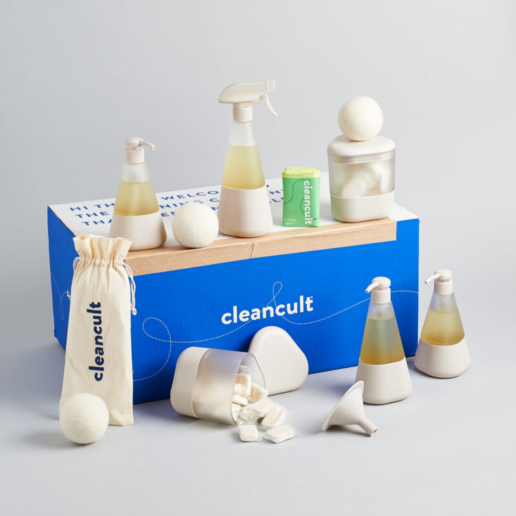 group of all products around Cleancult box