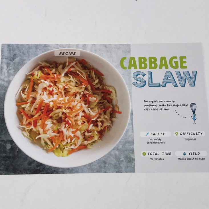 YCC October 2019 Cabbage slaw front