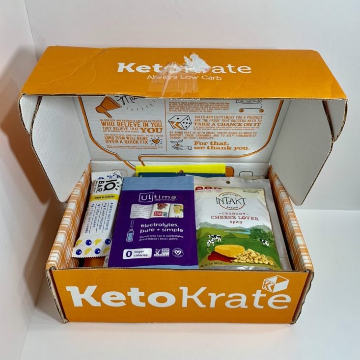 Keto Krate September 2019 - Opened Box Top