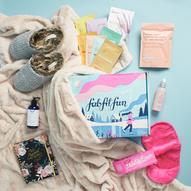 FabFitFun box with lifestyle and skincare items