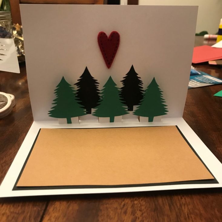 Adults and Crafts December 2019 tree card with brown