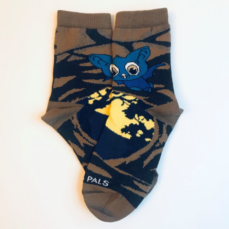 Panda Pals November 2019 bat socks laid out