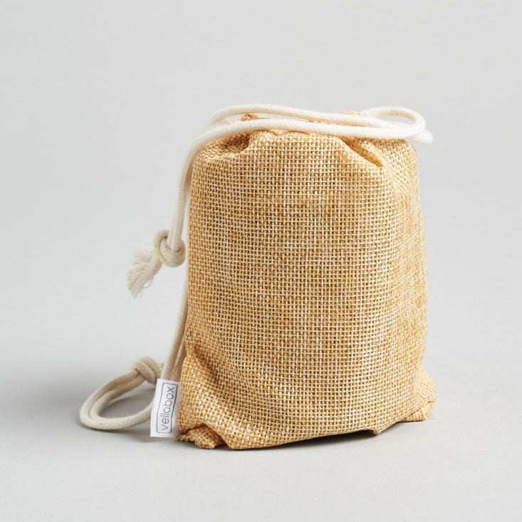 rustic pouch outside candle