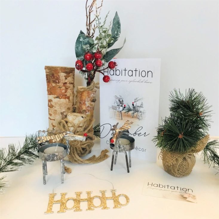 Habitation Box December 2019 all items laid out